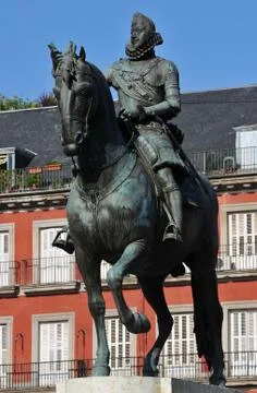 Statue of king philips iii Stock Photos