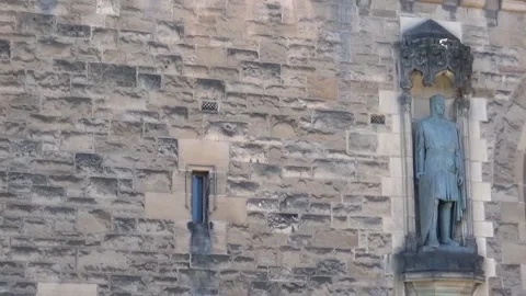 A statue of knight in Edinburgh Stock Footage 91332276