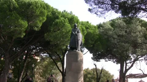 Statue of Knight Stock Footage 20474641