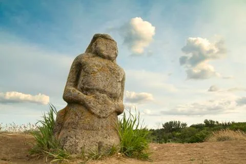 Statue on kurgan Photos
