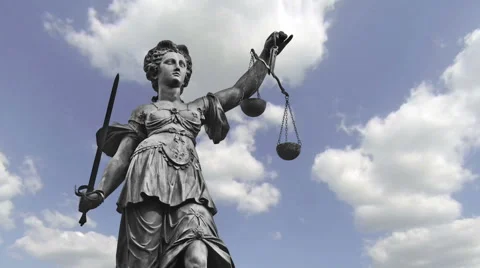 Statue of Lady Justice from Frankfurt Stock Footage 63611368