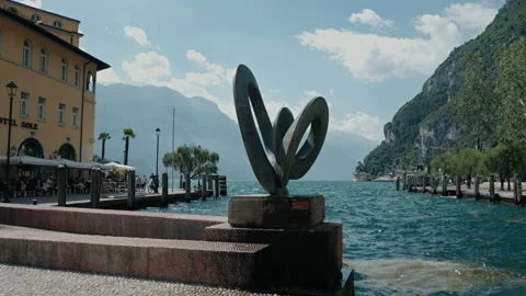 Statue on land with sea view Stock Footage 170427272