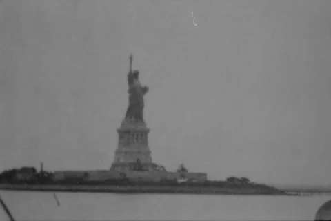 Statue of Liberty 1892 from Thomas Edison archival Video stock 246315142