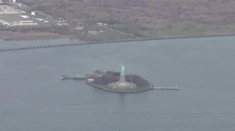 Statue of Liberty from above Stock Footage 56567958