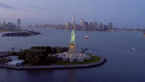 Statue of Liberty Aerial Stock Footage 318005209