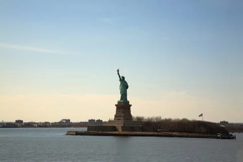 Statue of liberty from afar Stock Photos