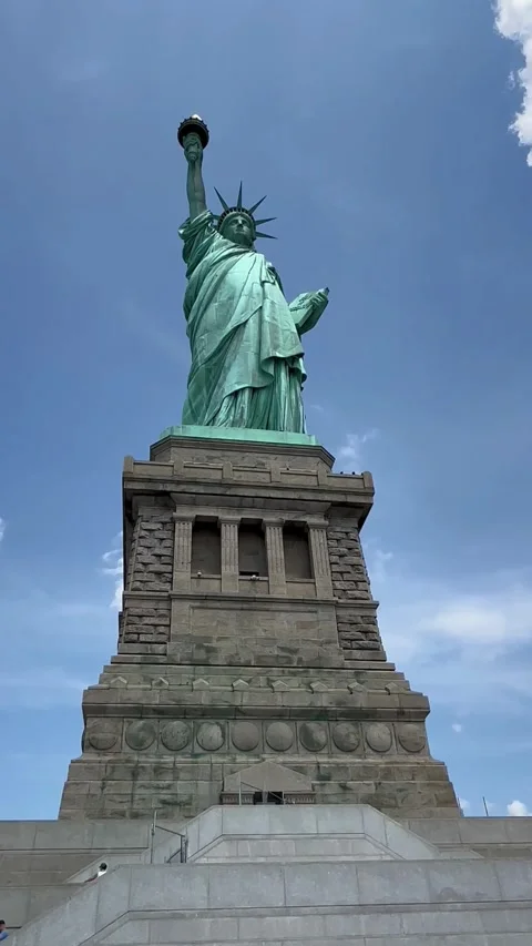 Statue of Liberty Close-Up from Pedestal View Stock Footage 316979975
