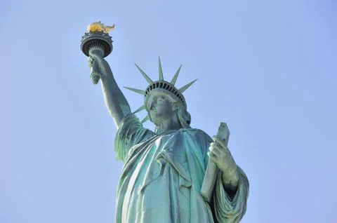 Statue of liberty closeup  in new york city manhattan Stock Photos