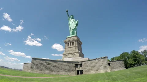 Statue of Liberty Cloud Timelapse in 4k Stock Footage 57677907