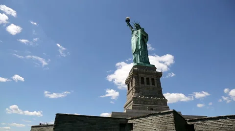 Statue of Liberty Cloud Timelapse Stock Footage 57677369