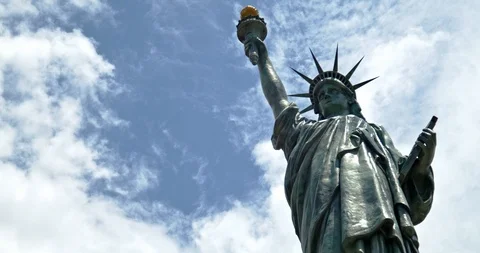 Statue of Liberty Cloudy Day Time Lapse 4K Stock Footage 111539403