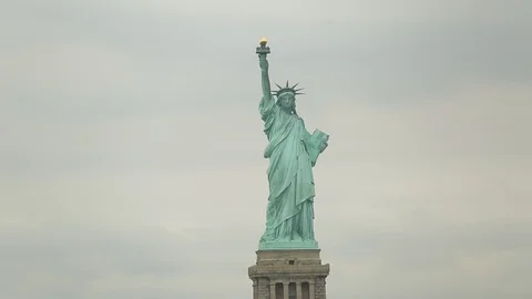 Statue of Liberty in cloudy weather Stock Footage 124644460