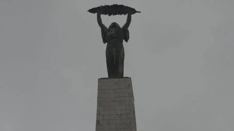 Statue of Liberty in cloudy weather Stock-Footage 166090560