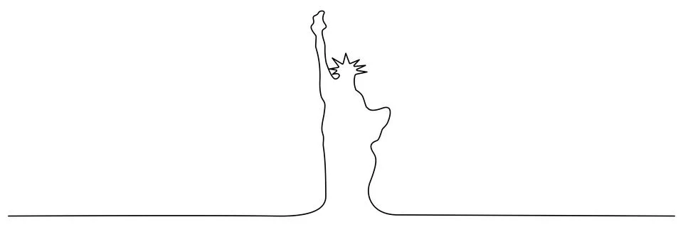 Statue of Liberty continuous line drawn. Stock Illustration