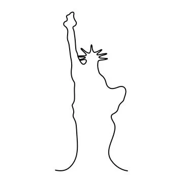 Statue of Liberty continuous line. Stock Illustration