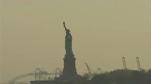 Statue of Liberty at dusk Video stock 997375