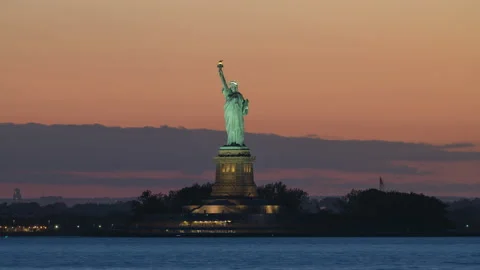 Statue of Liberty Dusk Timelapse Stock Footage 156562931