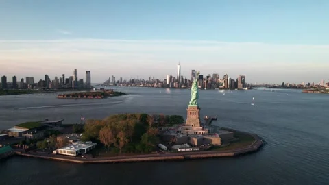Statue Of Liberty Drone Stock Footage ~ Royalty Free Stock Videos | Pond5