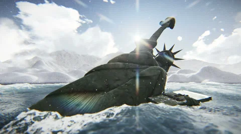 Statue of Liberty Fallen Stock Footage 34804763