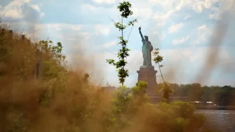 Statue Of Liberty From Hills Stock-Footage 77397279