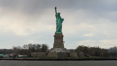 Statue of Liberty Hyperlapse Sail-by Stock Footage 194755425
