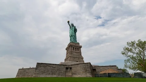 Statue of Liberty Hyperlapse Timelapse Video Stock Footage