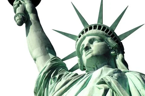Statue of liberty isolated on white Stock Photos