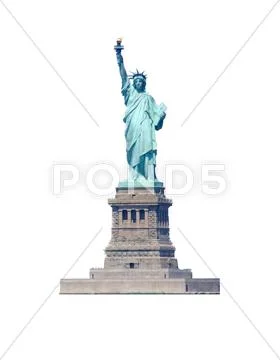 Statue of liberty, isolated on white Stock Photos