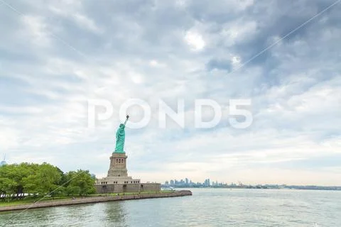 The Statue of Liberty on Liberty Island in New York Stock Photos