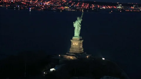 Statue of liberty at night Stock Footage 75214391