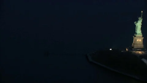 Statue of liberty at night Stock Footage 75214403