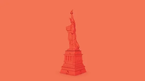 Statue of Liberty Orange Video stock 154631593