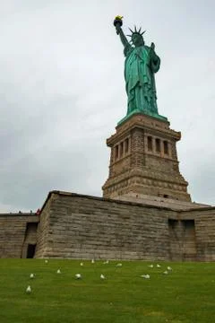 The Statue of Liberty Overcast Stock Photos