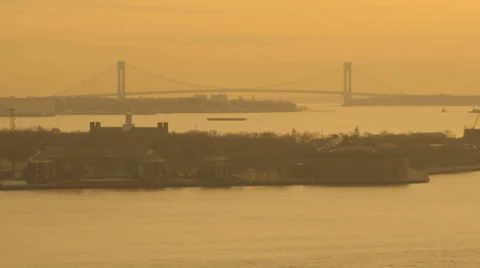 Statue of Liberty Pan Stock Footage 34109282