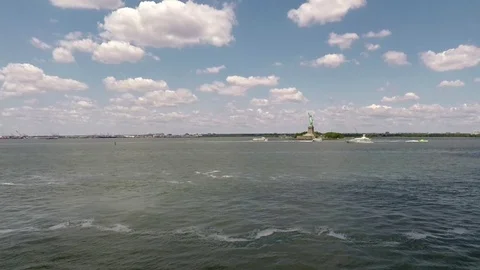 Statue Of Liberty Passing In Distance Video stock 78213889