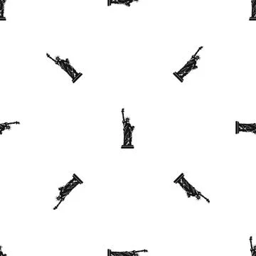 Statue of liberty pattern seamless black イラスト素材