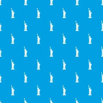Statue of liberty pattern seamless blue 스톡 일러스트