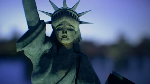 Statue of Liberty realistic 3d rendered video, loop, 4k Stock Footage 93348463