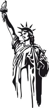 Statue of Liberty, Retro Vector Illustration Stock Illustration