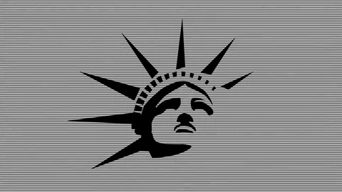 Statue of liberty scanner - Grunge vj loop Stock Footage