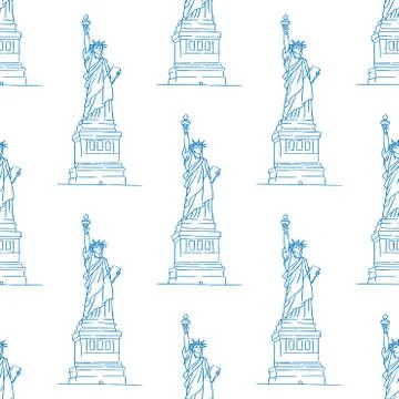 Statue of liberty seamless pattern 스톡 일러스트