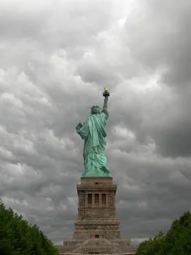 Statue of liberty seen from the back. Stock Photos