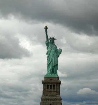 Statue of liberty seen from the front. Stock Photos