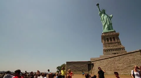 Statue of Liberty with Side to Side Pan Video stock 10892340