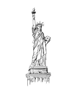 Statue of Liberty sketch Stock Illustration