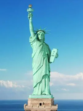 Statue of Liberty on a sky background. NY New York and USA symbol. Stock-Illustration