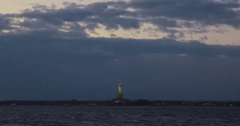 Statue of Liberty sunset Stock Footage 147161128
