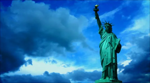 Statue of liberty. Time lapse Stockbeeldmateriaal 24946694