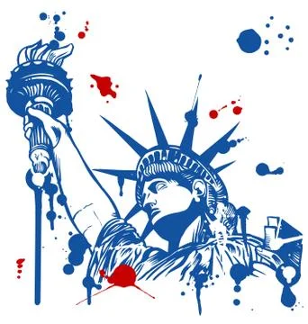 Statue of liberty with torch Stockillustratie