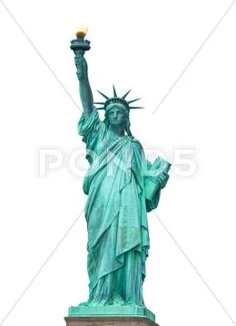 The Statue of Liberty on white background Stock Photos